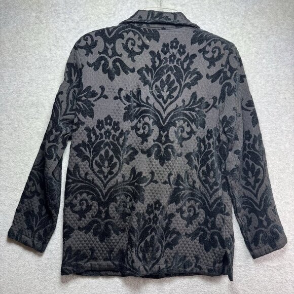 VTG Erin London Jacket Blazer M Black Baroque Brocade Tapestry Damask Velvet - Picture 2 of 6